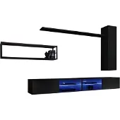 Meublorama Industriële stijl woonkamermeubelset SWITCH M4. Kleur zwart.