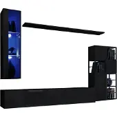 Meublorama Industriële stijl woonkamermeubelset SWITCH M2. Kleur zwart.