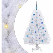 Syfax Kunstmatige Inklapbare Kerstboom Wit 150 cm PVC en Staal
