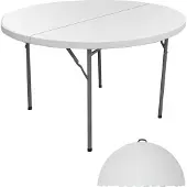 Meublorama Buiten klaptafel wit PVC - Diameter 122 cm