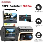 DDPai Z60 Pro 4K Dashcam 3 inch Auto DVR Voor- en Achtercamera STARVIS 2 IMX678 60 FPS HDR Ingebouwde 32 GB eMMC AI-ISP Nachtzicht 5 GHz WiFi GPS Ondersteunt 24 Uur Parkeermodus - 2 Kanalen