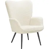 TecTake oorfauteuil in Scandinavische Stijl | Teddystoel Hygge | Bouclé Stoel voor Woonkamer, Slaapkamer | Statement Loungefauteuil | Draagvermogen tot 150 kg