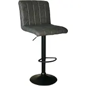 Lizzely Garden & Living Barkruk Anel met rugleuning: antraciet barstoel met zwart onderstel
