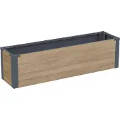 Westmann Talus m metalen plantenbak met bodem 100x25x27 cm houtlook