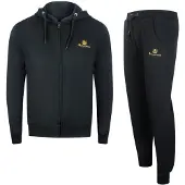 Aquascutum Zwarte Hoodie Met Rits En Trainingsbroekset