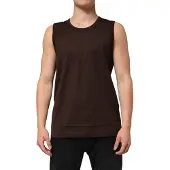 Dolce&Gabbana Bruin Katoenen Mouwloos Ondergoed Heren Tanktop