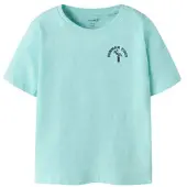 Name it MINI T-shirt lichtblauw Jongens Stretchkatoen Ronde hals Printopdruk - maat 104