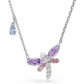 Swarovski Ketting lichtblauw / lila / zilver / transparant