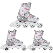 Raven Verstelbare 3-in-1 Skates Profession Wit/Roze Maat 31-35