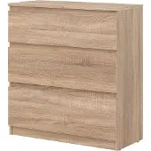 Furniture24 Kommode 78x84x35 cm REMI RM02, ladekast met 3 laden, Sonoma eikenhout