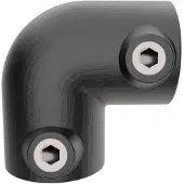 GeZu Impex 90° Kniestuk Buis Klem Ø42mm Thermisch Verzinkt Zwart