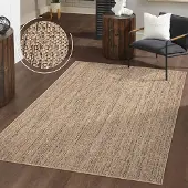 TT Home Wasbaar binnen- en buitenkleed, weerbestendig, terras, boho-patroon, effen gemêleerd
