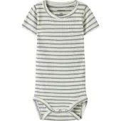 Name it Rompertje/body 'NBNBani' stone grey / wit