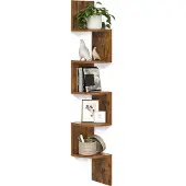 Vasagle Zigzagplank met 5 lagen, Vintage bruin