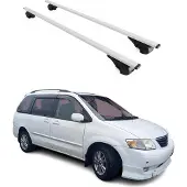 Omtec Draagbalken bagagedrager voor Mazda MPV 1996-2006, metalen basisdragers, zilver, 2-delig