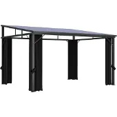 Syfax Prieel met gordijn 405x294x244 cm antraciet