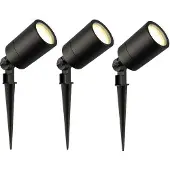 LEDVION - 3X LED Prikspots - 2700K - Zwart - 5W - IP65