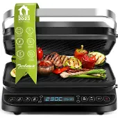 TurboTronic - Contactgrill - Grillplaat - Zwart/RVS - CG900