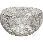 Invicta Filigraan salontafel LEAF 80cm zilver metaal handgemaakt blad ontwerp - 38941