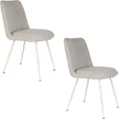Housecraft living Eetkamerstoel Javix set van 2 | metaal grijs 61x83x47 cm eetkamerstoelen | NADUVI