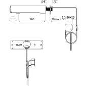 Delabie TEMPOMATIC 4 wastafel muurkraan M1/2 230/6V inb.aansl. L.190