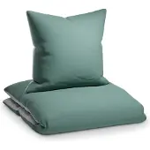Sleepwise Soft Wonder-Edition beddengoed 135x200 cm groengrijs/lichtgrijs