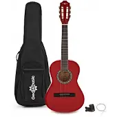Gear4Music Junior 1/2 Classical Guitar Pack Red by