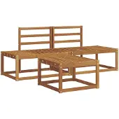 vidaXL Buiten bank set 3 st Naturel Massief Acacia Hout