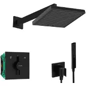 Hansgrohe - Doucheset met inbouwkraan, met hoofddeel, 26x26 cm, mat zwart SANI21HHH401