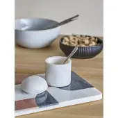 Bloomingville Lira pot met deksel wit marmer 9cm