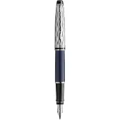 Waterman Expert vulpen | Metaal-blauwe lak met palladium detail | Gebeitelde dop | Roestvrij staal fijne penpunt