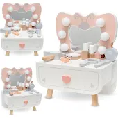 Mamabrum Houten Mini Kaptafel met LED-Verlichting „Vlinder” + Accessoires voor Kinderen