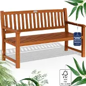 Deuba Casaria Tuinbank Maxima - 3-zits 152 cm FSC-Gecertificeerd – Bruin