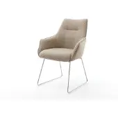 DELIFE Eetkamerstoel Alja-Flex met armleuning materiaalmix mud slipframe roestvrij staal pocketveer kern