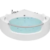 Beliani MANGLE - Hoekbad whirlpool - Wit - 150 x 201 cm - Acryl