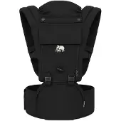 Deryan Pack Ergonomische draagzak - Babydrager + Opbergvakjes - Zwart
