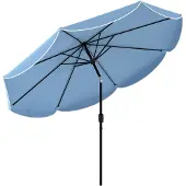 Outsunny Patio Umbrella-Metaal, Polyester-Ø265 x 235H cm-Hemelsblauw