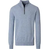 Casa Moda lichtblauw half-zip trui gemêleerd gemeleerd