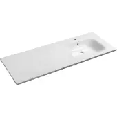 Hak Sapho ARECA wastafel, Gussmarmor, 141x51,5 cm, rechts, wit