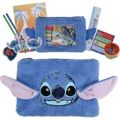 Sarcia.eu Stitch Schoolspullen set, harige school etui + schoolspullen, schrijfwaren