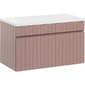 Comad Iconic Rose badkamermeubel 80cm met wit toppaneel roze