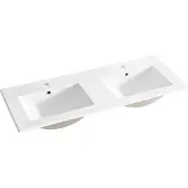 Comad Lava keramische dubbele wastafel 121x46cm wit glans