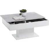 FMD Möbel Salontafel betongrijs en wit