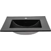 Comad Lava keramische wastafel 61x46cm zwart mat