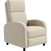 HOMCOM -Relaxsessel mit Liegefunktion-Polyester, Schaumstoff-86L x 64B x 102H cm-Cremeweiß