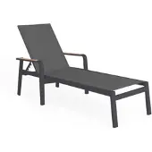 Suns Tutti ligbed verstelbaar aluminium teak armleuning 2 stuks