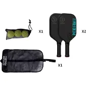 Sporti France Outdoor Wood Pickleball Set Zwart