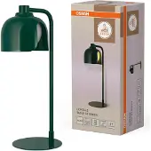 Osram DECOR Corolle Tafellamp, Groen Metaal & Glas, G9 Versie, Textielkabel, Retro ontwerp