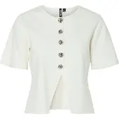 Pieces Gebreid vest natuurwit