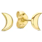 New Bling 9NBG-1054 – Gouden Oorbellen Dames – Oorknopjes Halve Maan – 14K Goud – 5 mm – Cadeau voor Vrouwen